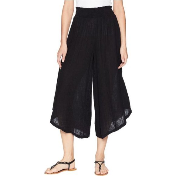 Michael Stars Pants - Michael Stars Double Gauze Cropped Wide Leg Pant